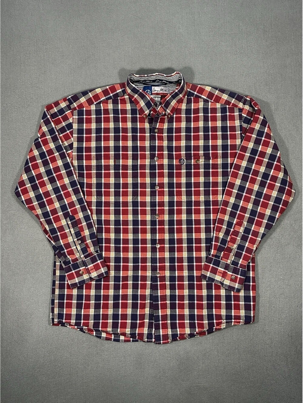 Wrangler George Strait Cowboy Cut Plaid Button Down Shirt Men’s Large Red